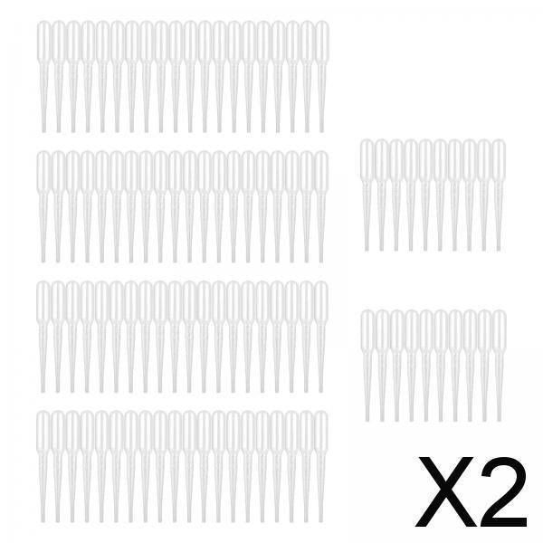 2x100 Pieces Disposable Eye Dropper Transfer Graduated Pipettes Small Home Use 1mL