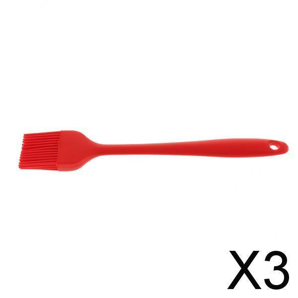 3xSilicone Basting BBQ Pastry Oil Brush Barbecue Grilling Desserts Baking red