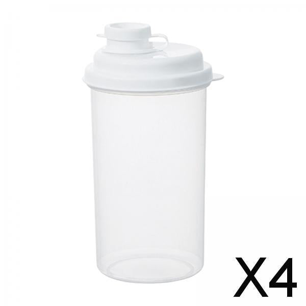 4xTransparent Drink Cup W/ Lid Container PP Storage for Tea Coffee Smoothie