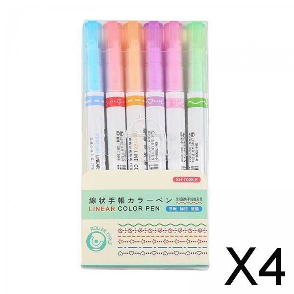 4xJournal Pens Self Outline Markers for Greeting Card Making Painting 6 pieces