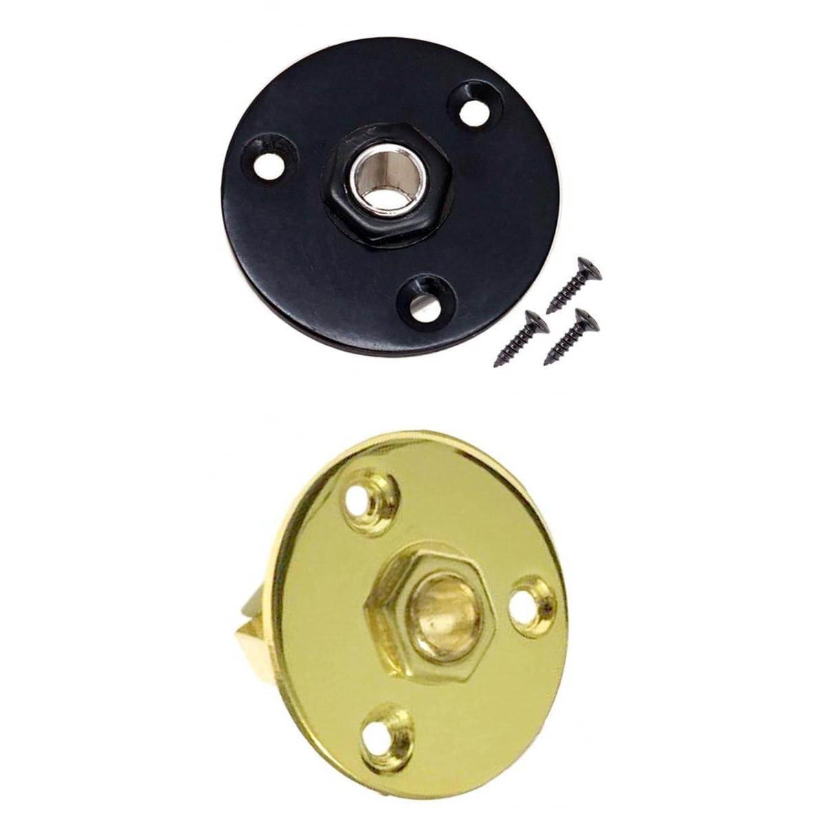 2Piece Round Jack Plate Socket Plug 1/4 6.35mm for Electric Bass Guitars"