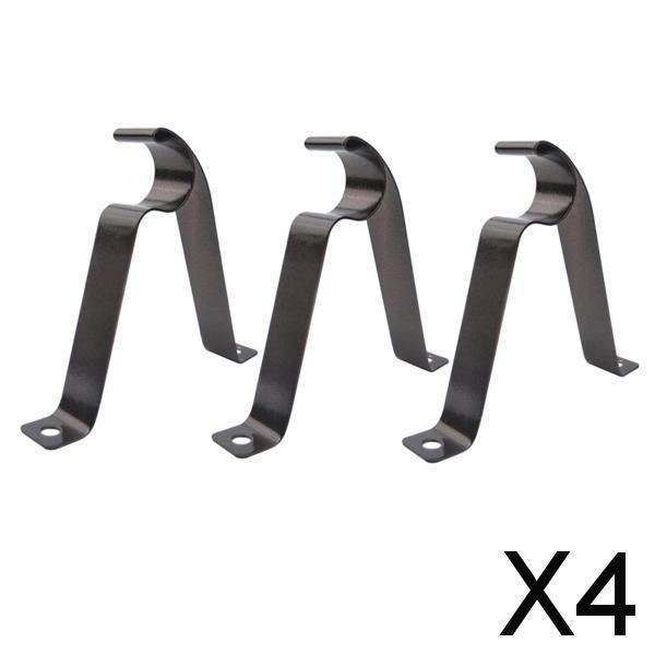 4xAdjustable 19-25mm Curtain Rod Brackets Window Blind Rod Holders Home Decor 22mm brown