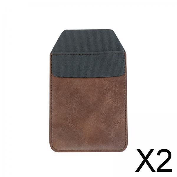 2xPocket Protector Leak Thick PU Leather for Shirts Pants Lab Coats Coffee
