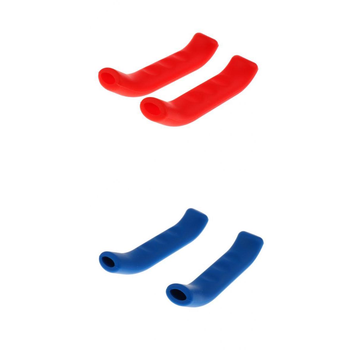 2 Pair Bike Brake Lever Cover Handlebar Grip Protector Brake Sleeve Red Blue
