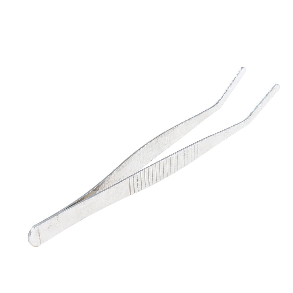 Curved Round Stainless Steel Tweezers 12 Cm / 4.7 Inch Laboratory for every highly detailed work repairing and crafting