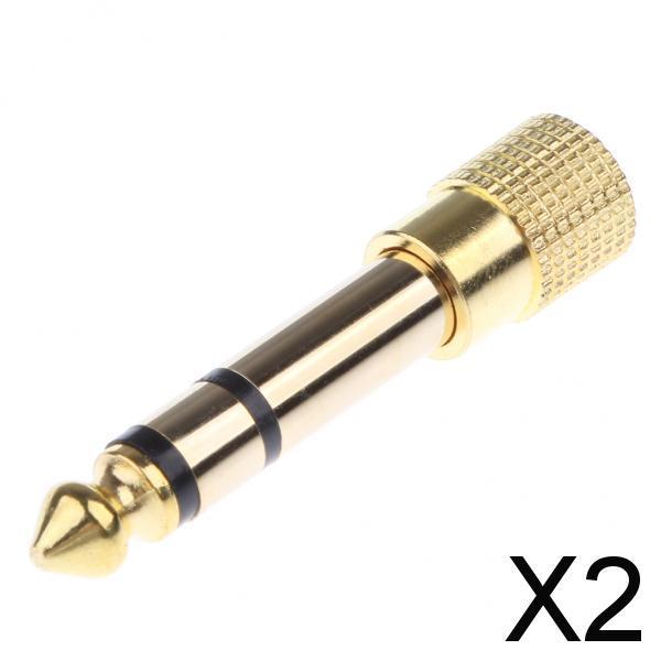 2x6.35mm (1/4 inch) Male to 3.5mm (1/8 inch) Female Stereo Audio Adapter