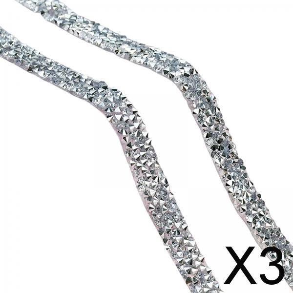 3xSelf Adhesive Ribbon Arts Crafts Mesh Wrap Roll Bling for Decor