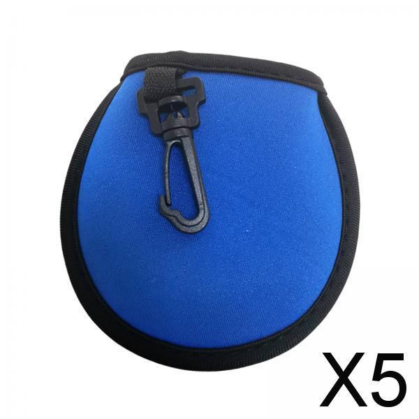 5xGolf Ball Cleaner with Clip Portable Golf Ball Wiping Golf Ball Cleaning Bag Blue