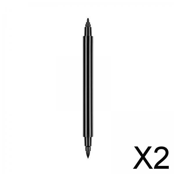 2xFabric Marker Black Pen for Clothes Shoes Dual Tip Permanent Brush Pen
