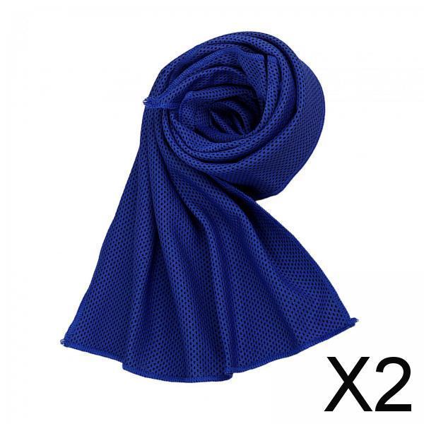 2xCooling Towel Breathable Fast Drying Ice Towel for Exercise Hot Weather dark blue