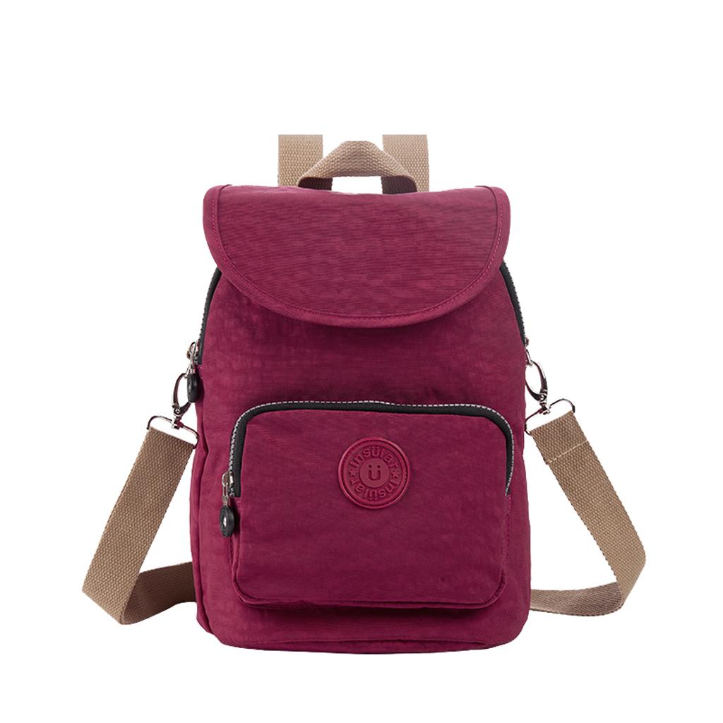 Double Shoulder Light Mummy Bag Multifunctional Baby Bag Wine red