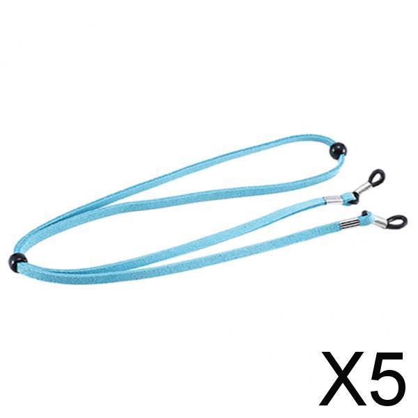 5xEyeglass Strap Non-Slip Stretchy Universal Rope Eyewear Retainer Sports Blue