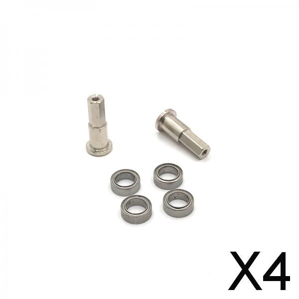 4xRC Front Wheel Axle with Bearing for WPL D12 Model Car Replacement Silver