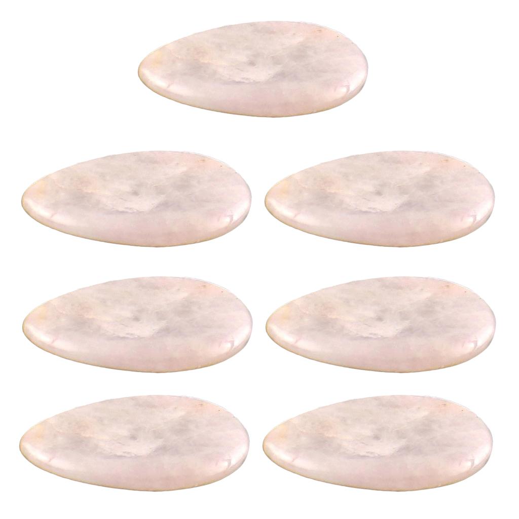 7 Pieces Palm Stone Natural Crystal Gemstone Pocket Stone Rose Quartz