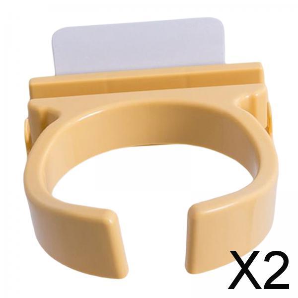 2xBlow Dryer Holder Self Adhesive ABS Organizer for Washroom Dormitory Bedroom Yellow