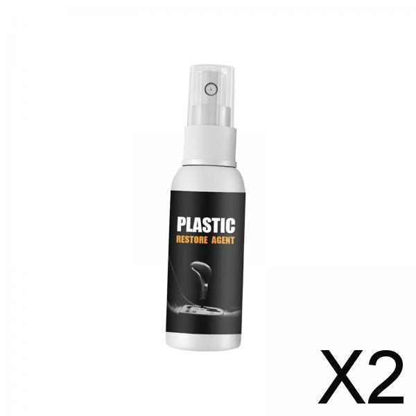 2xCar Plastic Refreshing Agent Car Plastic Restorer for Vinyl Rubber Trim 50ml