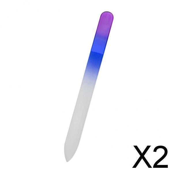 2xGlass Nail Art Files Natural Acrylic UV Gel Nails Polishing Smoothing Buffer