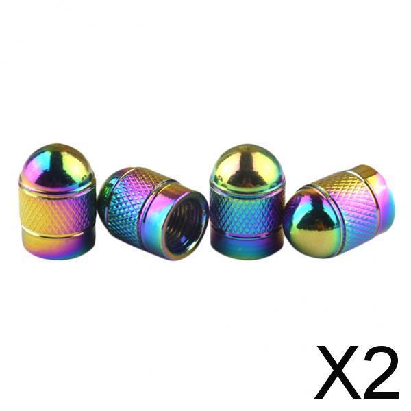 2x 4pcs Metal Schrader Tire Valve Caps Bike Motorcycle Dust Cover Bullet