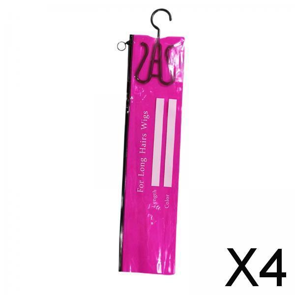 4xHair Extension Storage Bag Portable Hair Extension Hanger for Synthetic Hair S Pink