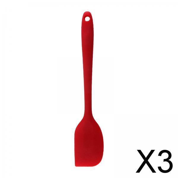 3xKitchen Silicone Spatula Durable Easily Clean Food Mixing Spatula for Baking Red