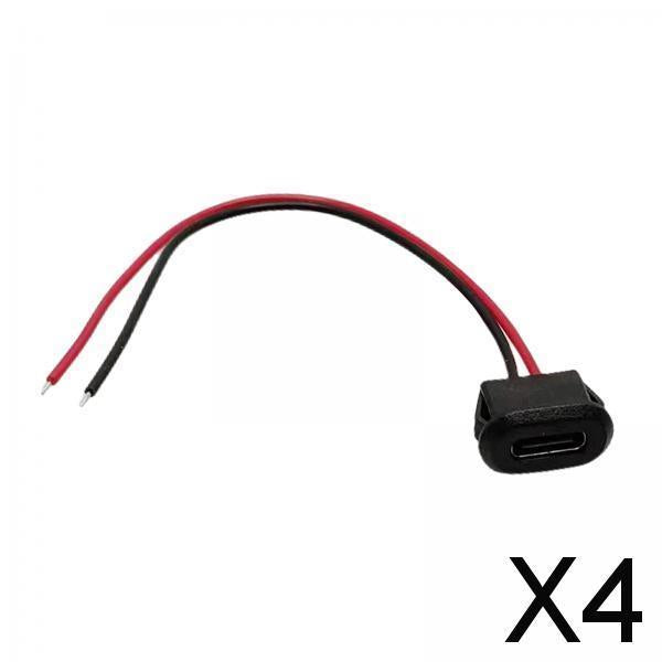 4xType C Connector Jack Female USB Female Chassis C Connector Replaces Durable Black