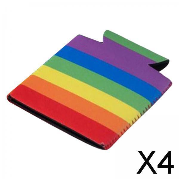 4xRainbow Can Cooler Sleeve Drink Cup Holder Bottle for Party Sporting Event