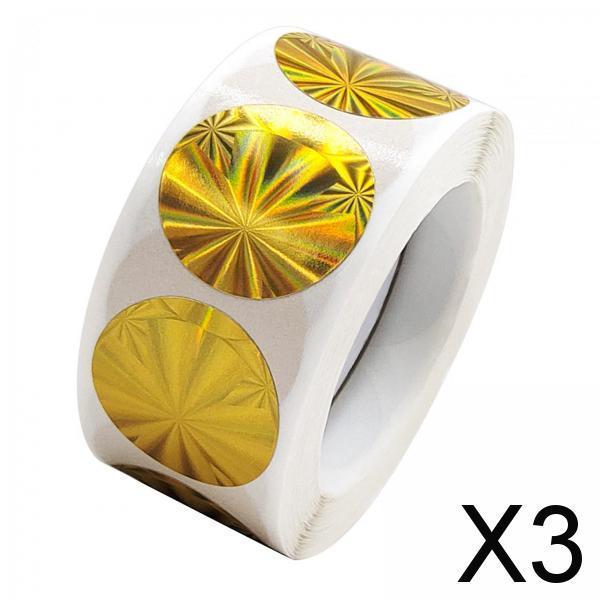 3x500x/Roll Self Adhesive Seal Stickers for Boutiques Greeting Card DIY Crafts Golden Style F