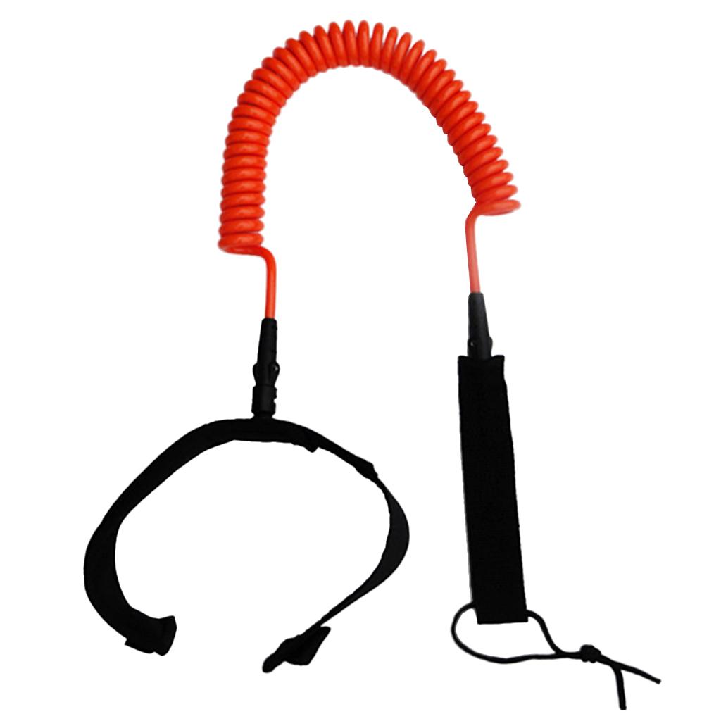 Surfing Sports Orange Coiled SUP Surfboard Leash with Ankle Strap 4ft or 1.2m