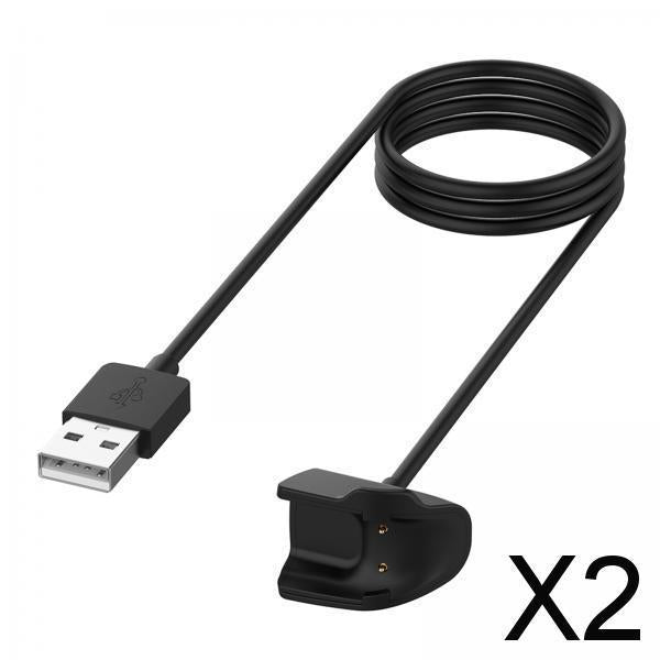 2xBlack Charging Cable Dock Stand for Samsung Galaxy Fit 2 SM-R220 100cm