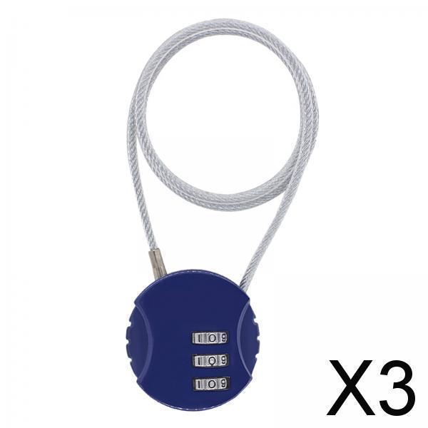 3xMotorcycle Helmet Lock Cycling lock Universal mini Backpack Blue
