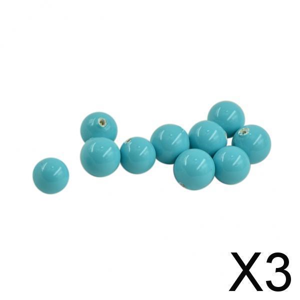 3x5 Pair Freshwater Shell Pearl Half Drilled Round Bead DIY Craft Aqua