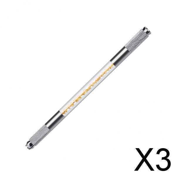 3xPermanent Makeup Supplies Double Head Microblading Tattoo Manual Pen Gold