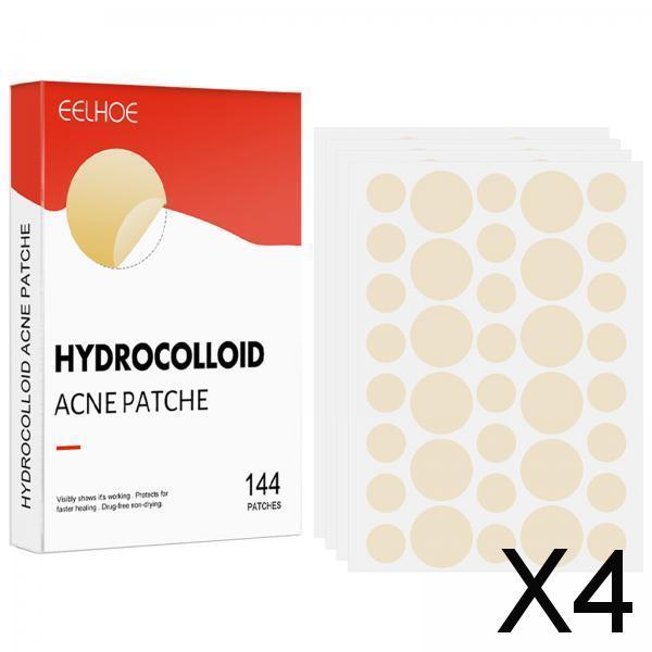 4xSet of 144 Hydrocolloid Acne Pimple Patches for Acne Marks Blemishes Zits
