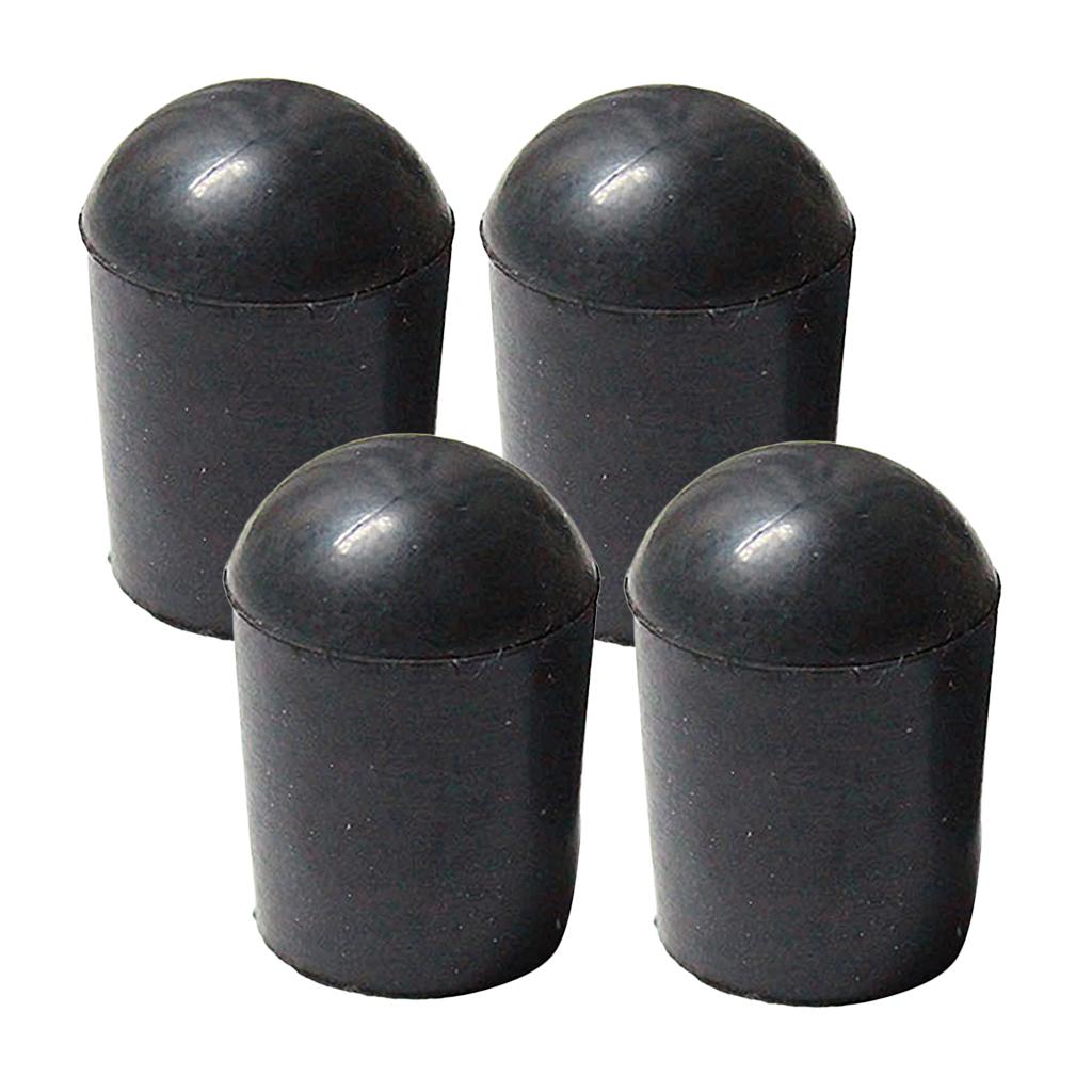 4 Pieces Black Rubber Tip for Upright Double Bass Endpin