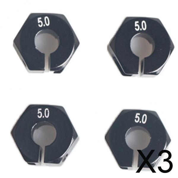 3x12mm Upgrade Parts Hex Wheels Base Coupler 5.0 Thick For HSP RC Parts Black