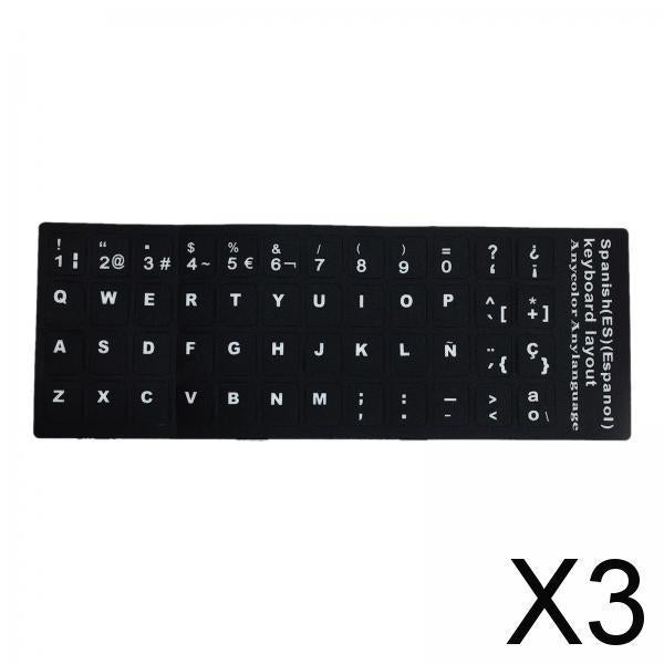 3xLaptop Keyboard Stickers Universal Computer Keyboard Stickers for PC Desktop Spanish