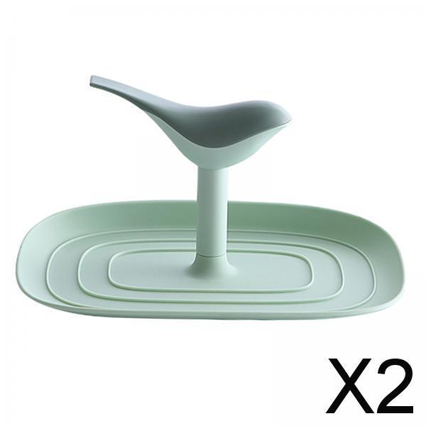 2xKitchen Pot Lid Holder Countertop Cookware Spoon Rest Stand Rack Green