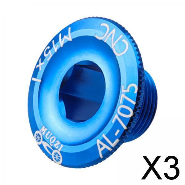 3xBicycle Crank Cover Aluminum Alloy Arm Bike Crankset Bolt for Road Bikes BMX Blue