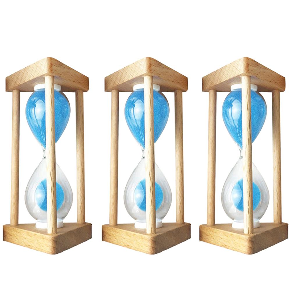 3x 30Seconds+10Minutes+3Minutes Wooden Sandglass Hourglass Sand Timers Clock