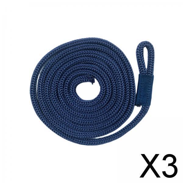 3xBoat Fender Line with Loop Boat Fenders Bumper Lines Mooring Rope Boat Ropes Blue