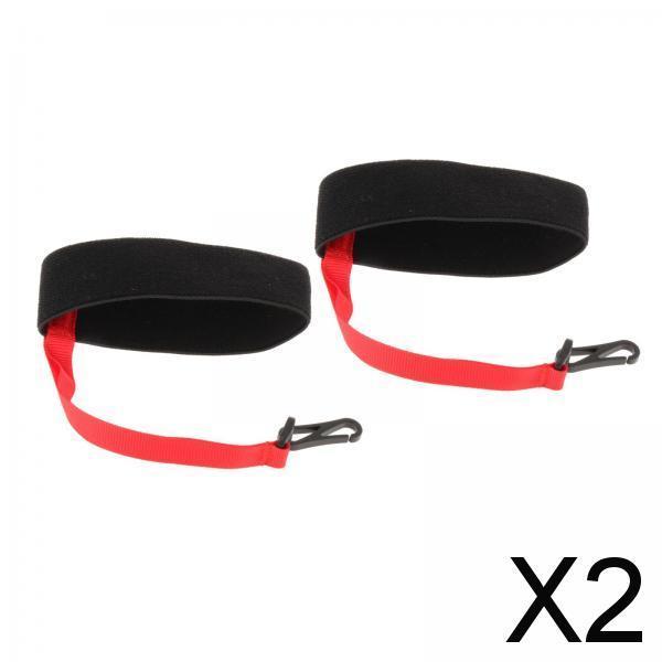 2x2Pcs Ski Glove Wrist Strap Adult Sport Glove Safety Strap for Outdoor Skiing Red