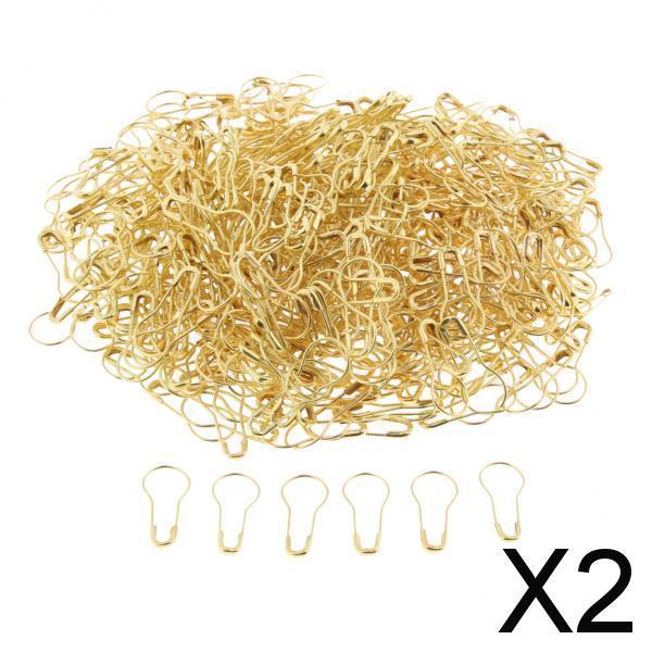 2x500Pcs Metal Gold Safety Pins/Gourd Pin/Bulb Pin for Clothing Crafting & DIY