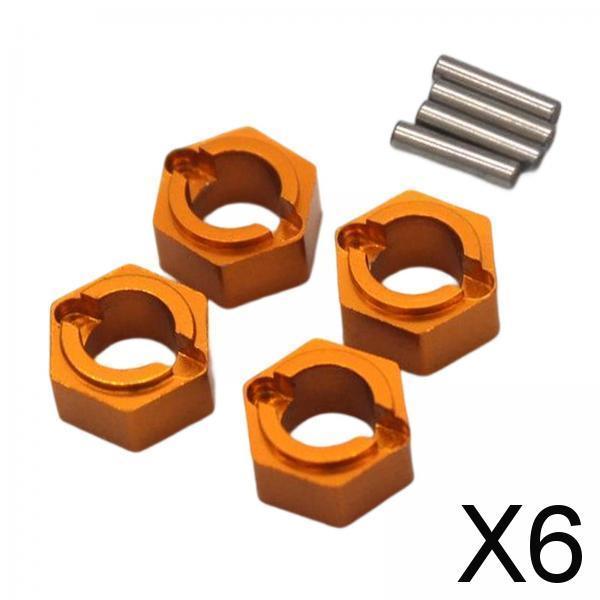 6x4 Pieces Hex Hub Adapter Replacement Parts for FMS1/24 Fcx24 1/24 RC Crawler