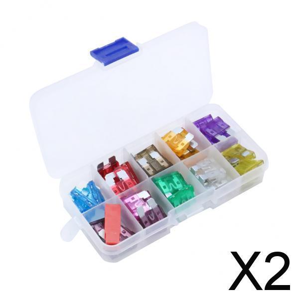 2x50 Pieces Car Motorcycle Truck ATO ATC Blade Fuses Kit With Puller