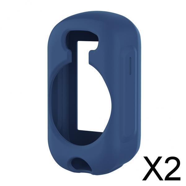 2xNew Silica Gel Case Shell Waterproof For Garmin edge130 GPS Watch Dark Blue