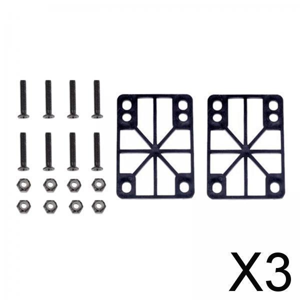 3xSkateboard Riser Pad Longboard Shock Pad Cruiser Hardware Thickness 3mm