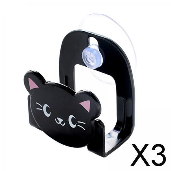 3xCartoon Suction Sink Drain Rack Sponge Holder Soap Shelf Hanging Basket Black