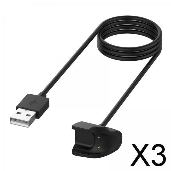 3xBlack Charging Cable Dock Stand for Samsung Galaxy Fit 2 SM-R220 100cm