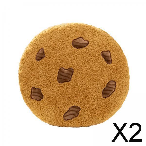 2xChocolate Chip Cookies Pillow Chair Cushion for Dorm Dining Chair Living Room Diameter 10cm