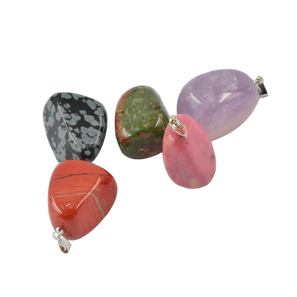 2x5Pcs Colorful Free Nuggets Shaped Gemstone Charms Beads Pendant DIY Making